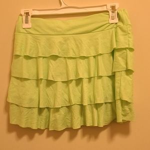 Fluorescent Green Tiered Skirt